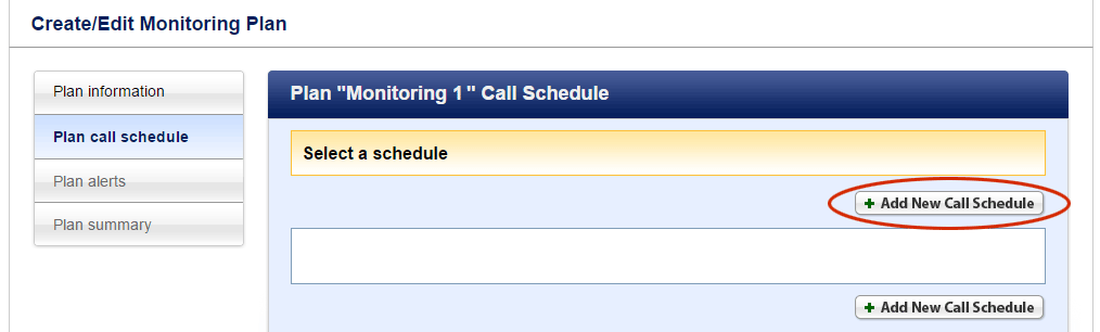 Add call schedule